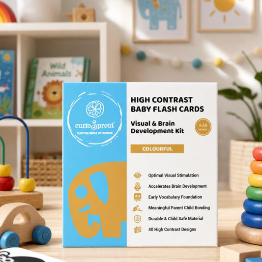 curioSprout Colorful Baby Flash Cards | 20 Double-Sided Cards for 6–18 Months — Product image by curioSprout