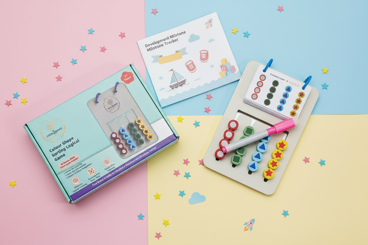Logic Cards + Shape Sorting Puzzle — Product image by curioSprout