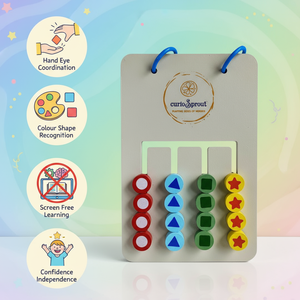 Montessori Wooden Shape Sorting Puzzle — Product image by curioSprout