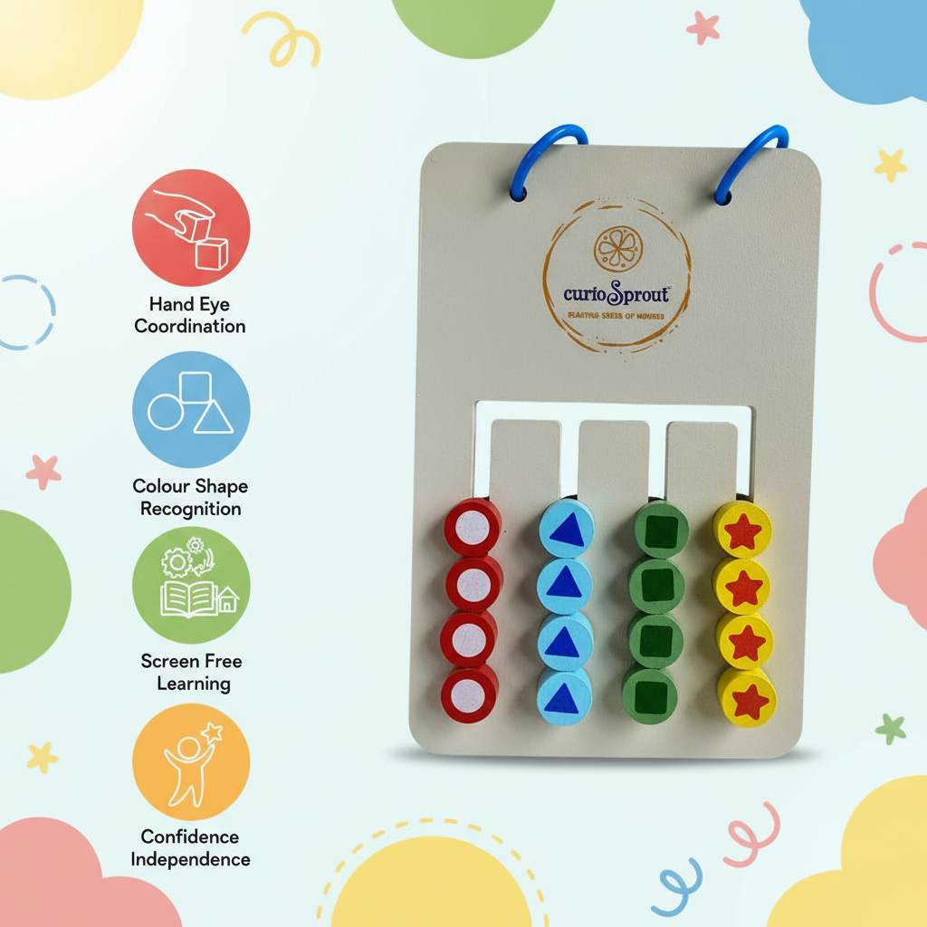 Montessori Wooden Shape Sorting Puzzle — Product image by curioSprout