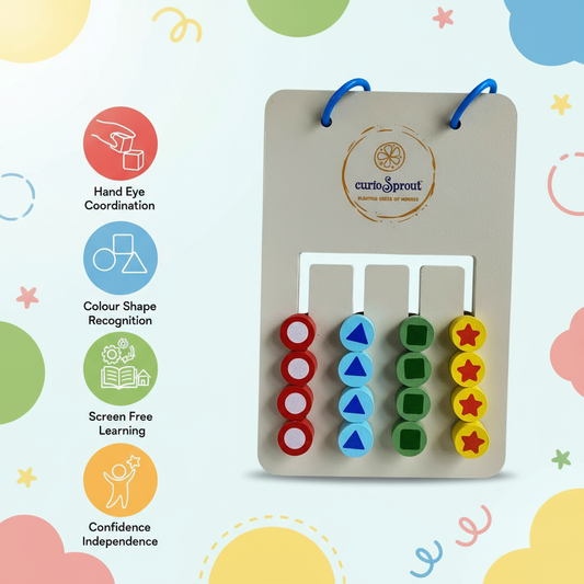 Montessori Wooden Shape Sorting Puzzle — Alternate view by curioSprout