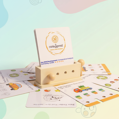 curioSprout Logic Cards — 80 wooden flash cards