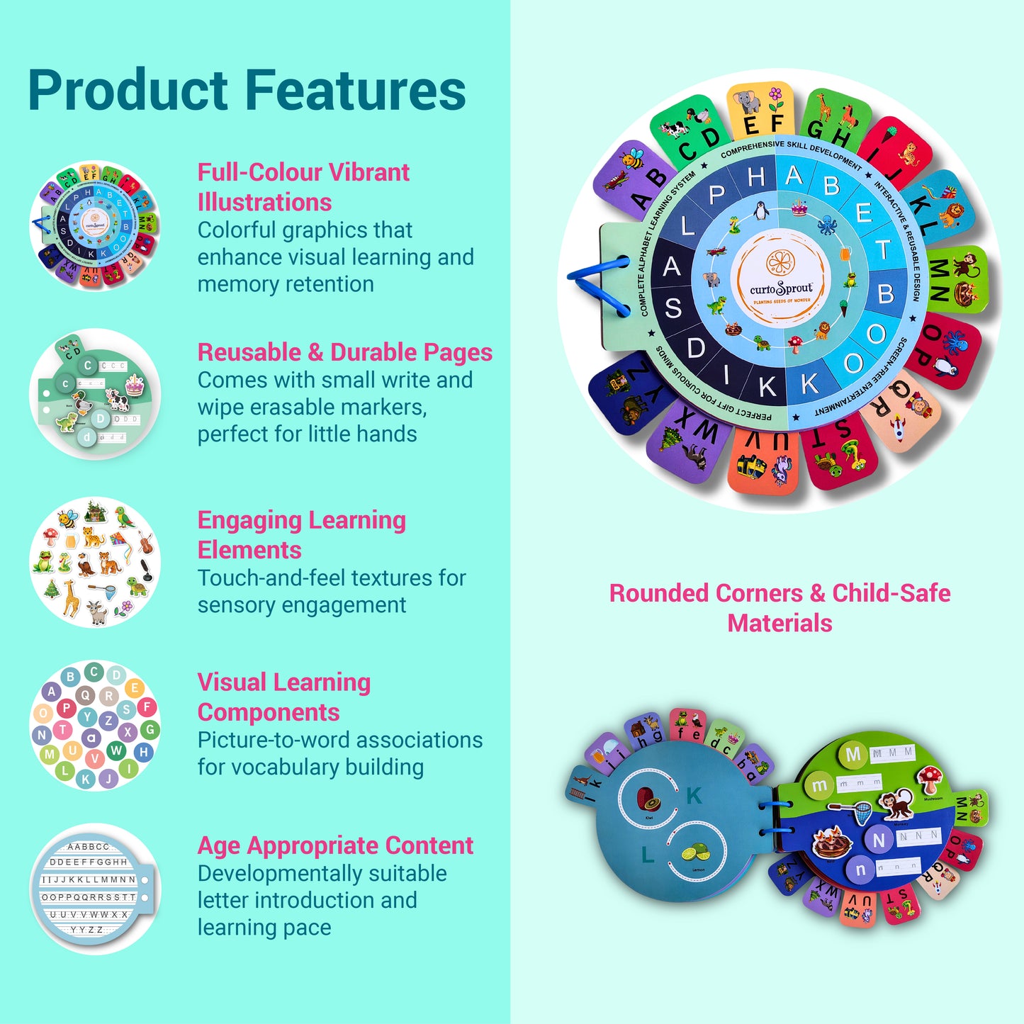 Interactive Alphabet Activity Book — Product image by curioSprout