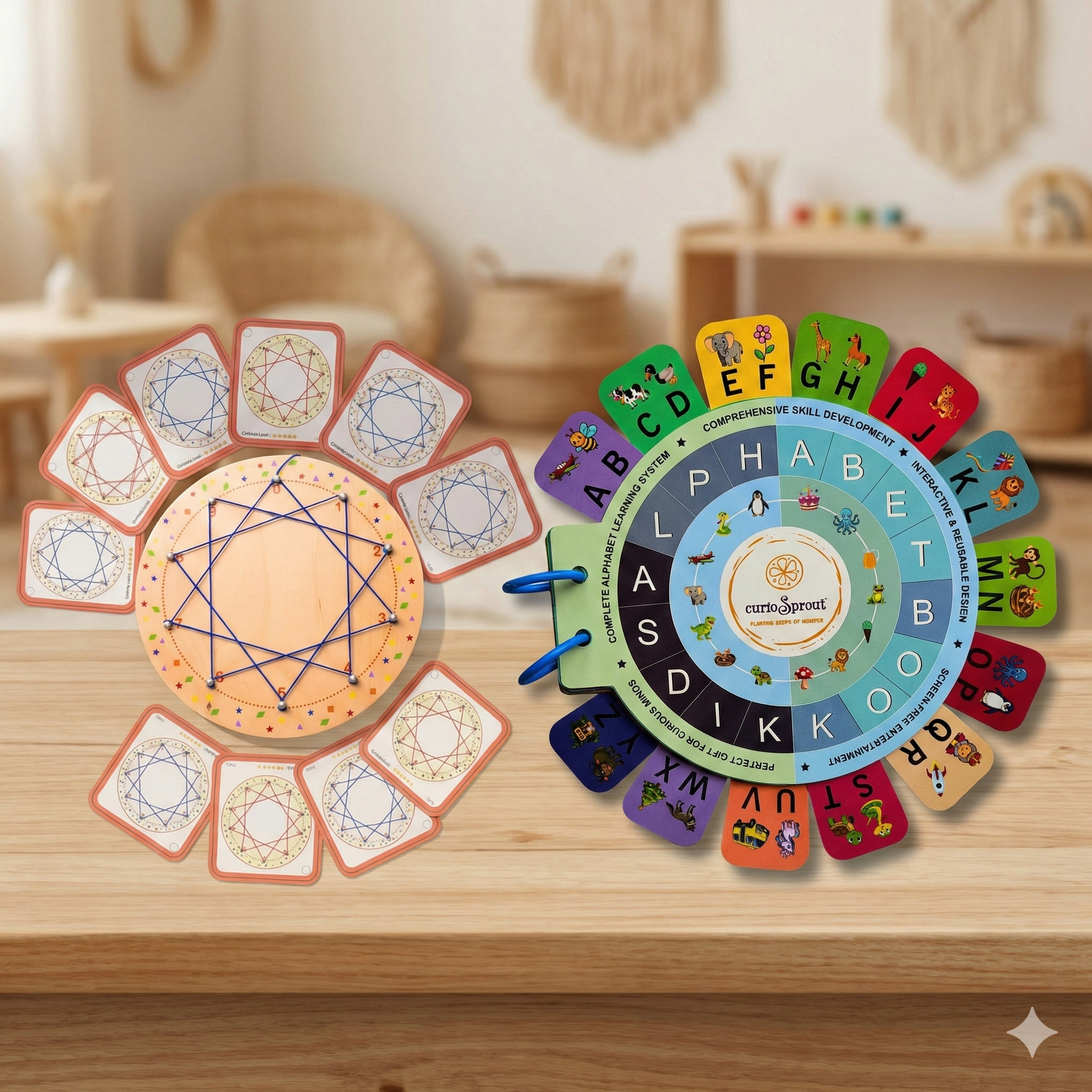 Combo Bundle Alphabet Book and Thread Pattern Board