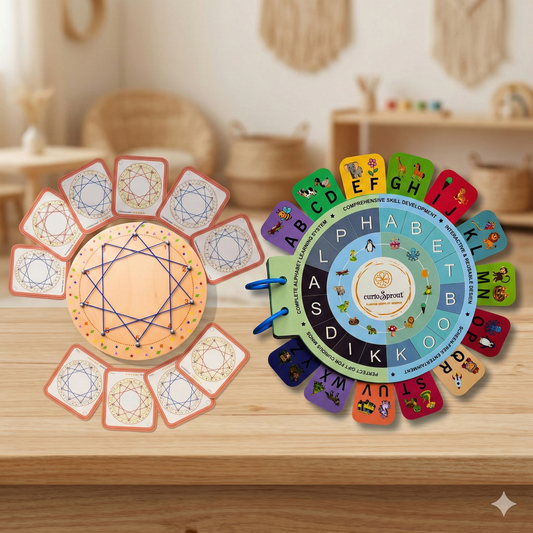 Combo Bundle Alphabet Book and Thread Pattern Board — Product image by curioSprout