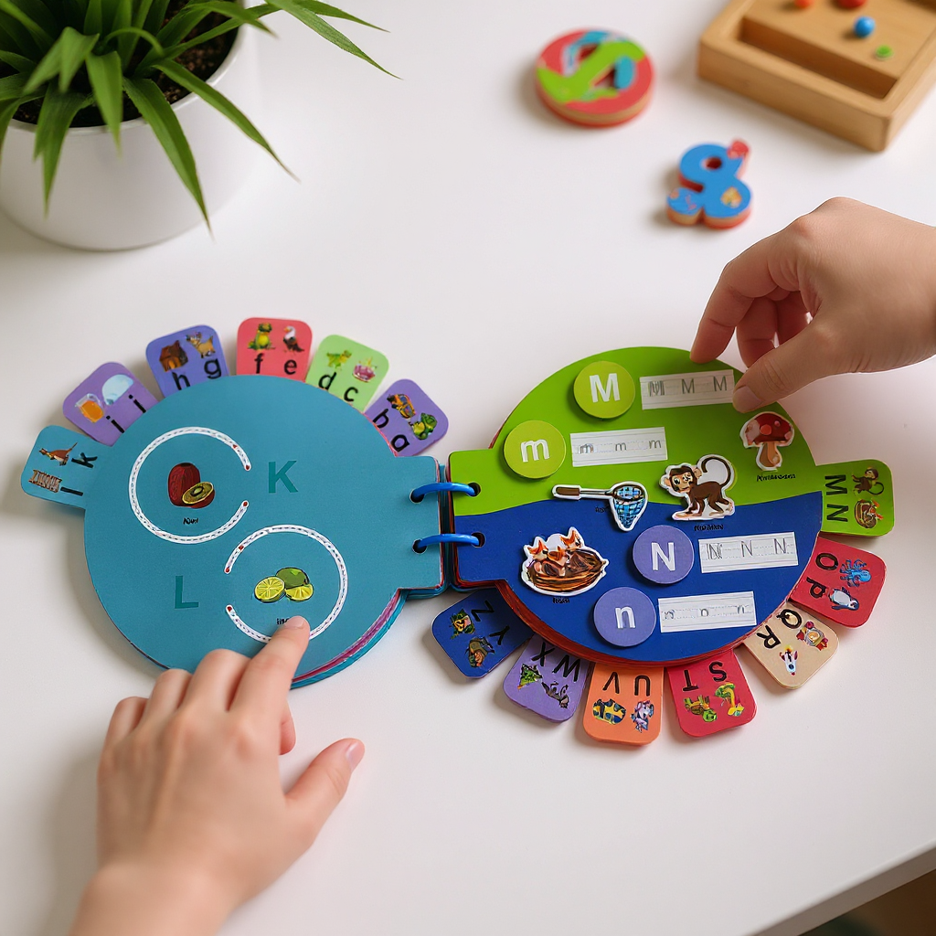 Alphabet Busy Book + Shape Sorting Puzzle — Product image by curioSprout