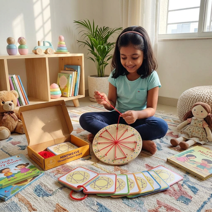 Shape Sorting Puzzle + Thread Pattern Board