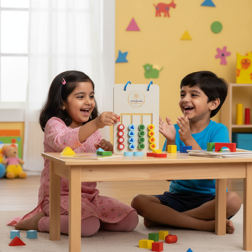 Montessori Wooden Shape Sorting Puzzle — Product image by curioSprout