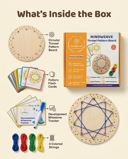 Shape Sorting Puzzle + Thread Pattern Board