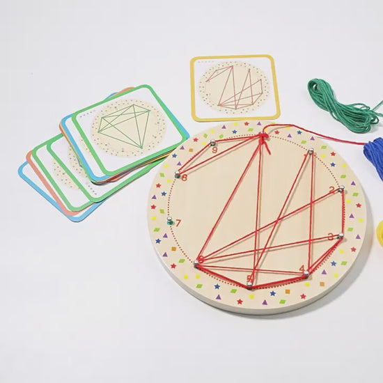 Premium Birch Wood Thread Pattern Board — Product media by curioSprout
