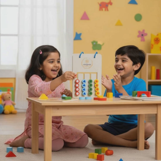 Montessori Wooden Shape Sorting Puzzle — Product media by curioSprout