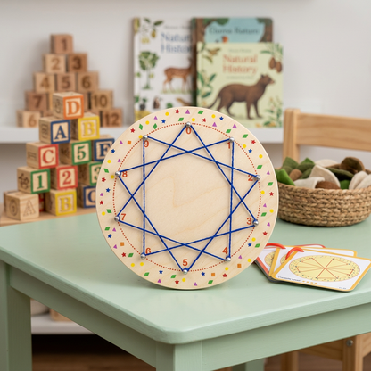 Shape Sorting Puzzle + Thread Pattern Board