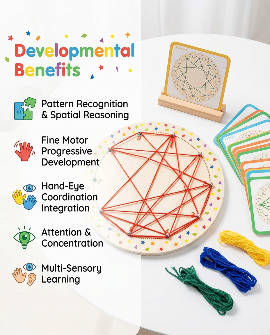 Shape Sorting Puzzle + Thread Pattern Board — Product image by curioSprout