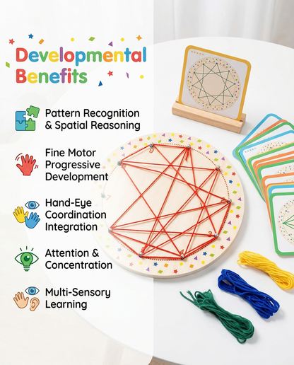 Shape Sorting Puzzle + Thread Pattern Board